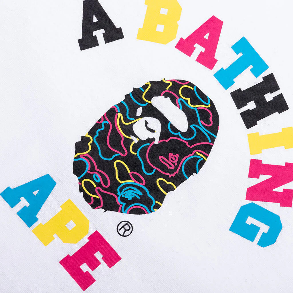 Kid's Neon Camo College Tee - White - Image 3