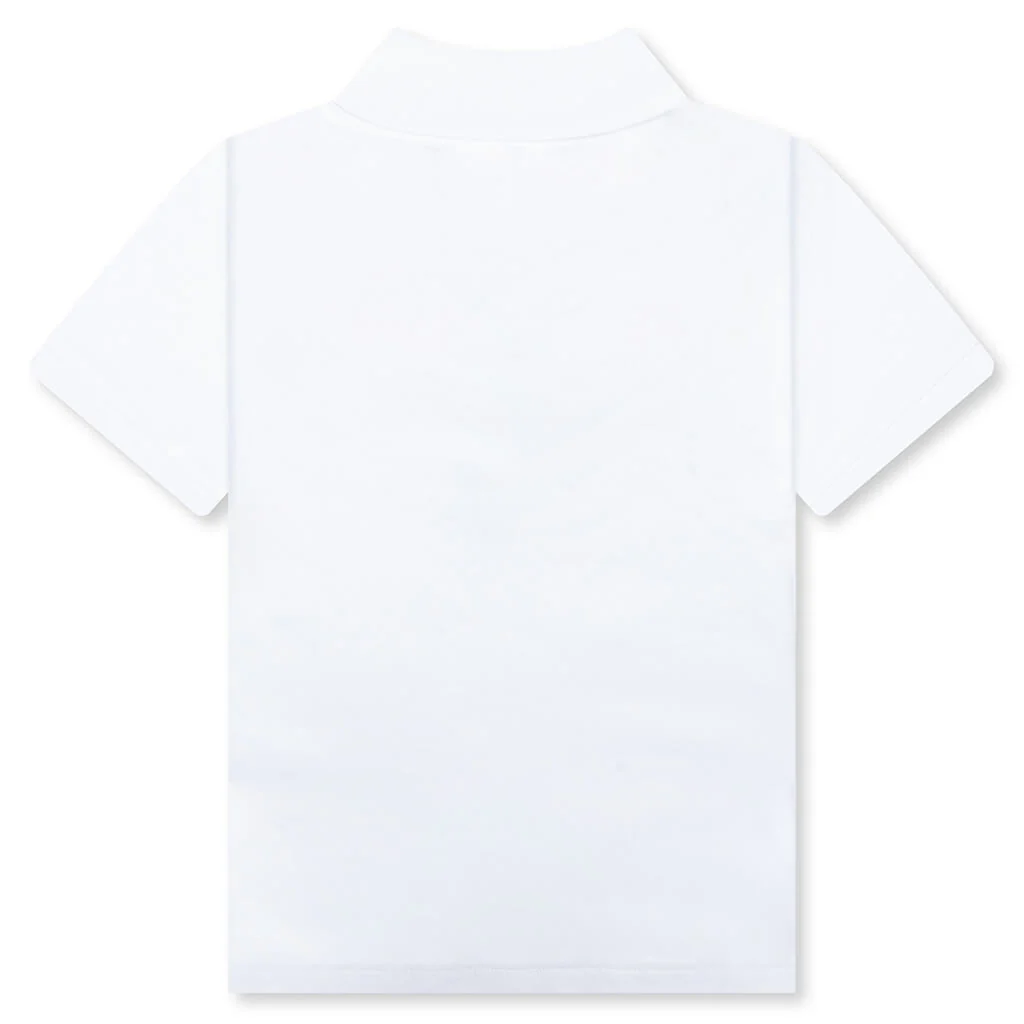 Kid's One Point Polo Shirt - White - Image 2