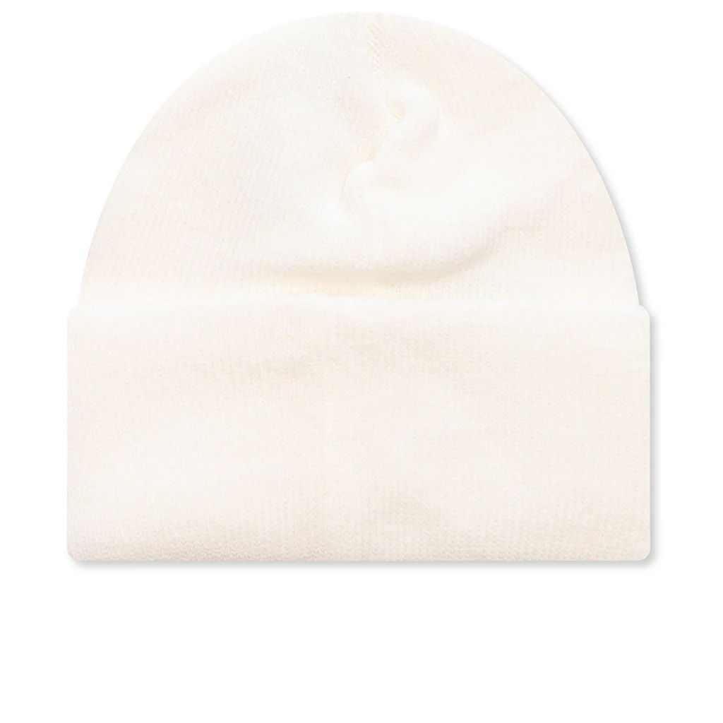 Cuffed Knit Beanie - White - Image 3