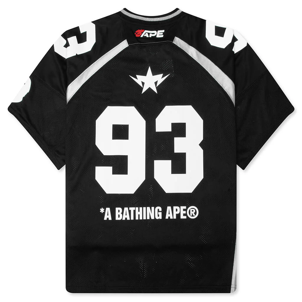 Line Camo Jacquard Relaxed Fit Football Jersey - Black - Image 2