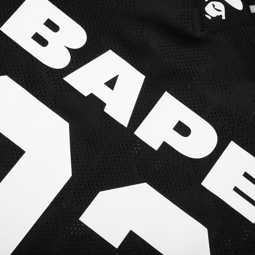 Line Camo Jacquard Relaxed Fit Football Jersey - Black - Image 3