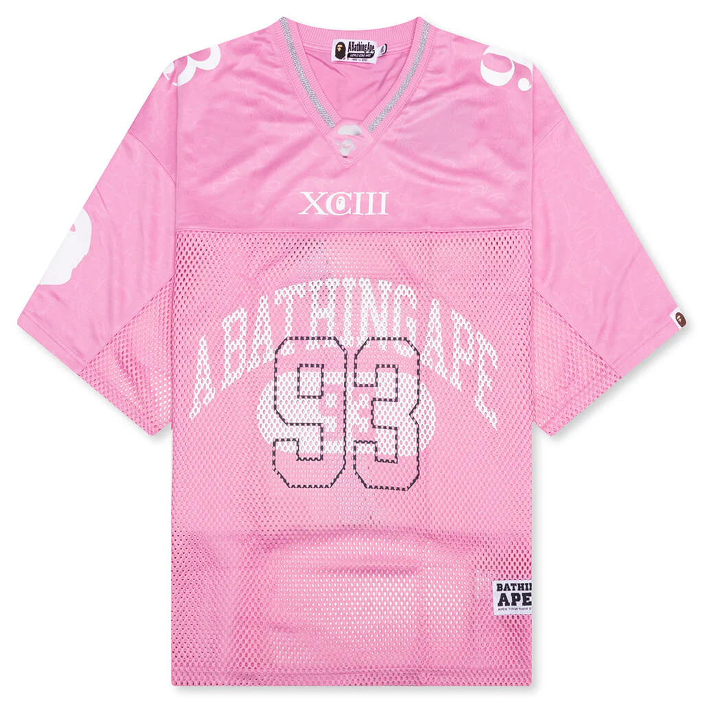 Line Camo Multi Logo Relaxed Fit Football Jersey - Pink