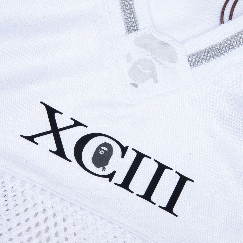Line Camo Multi Logo Relaxed Fit Football Jersey - White - Image 3