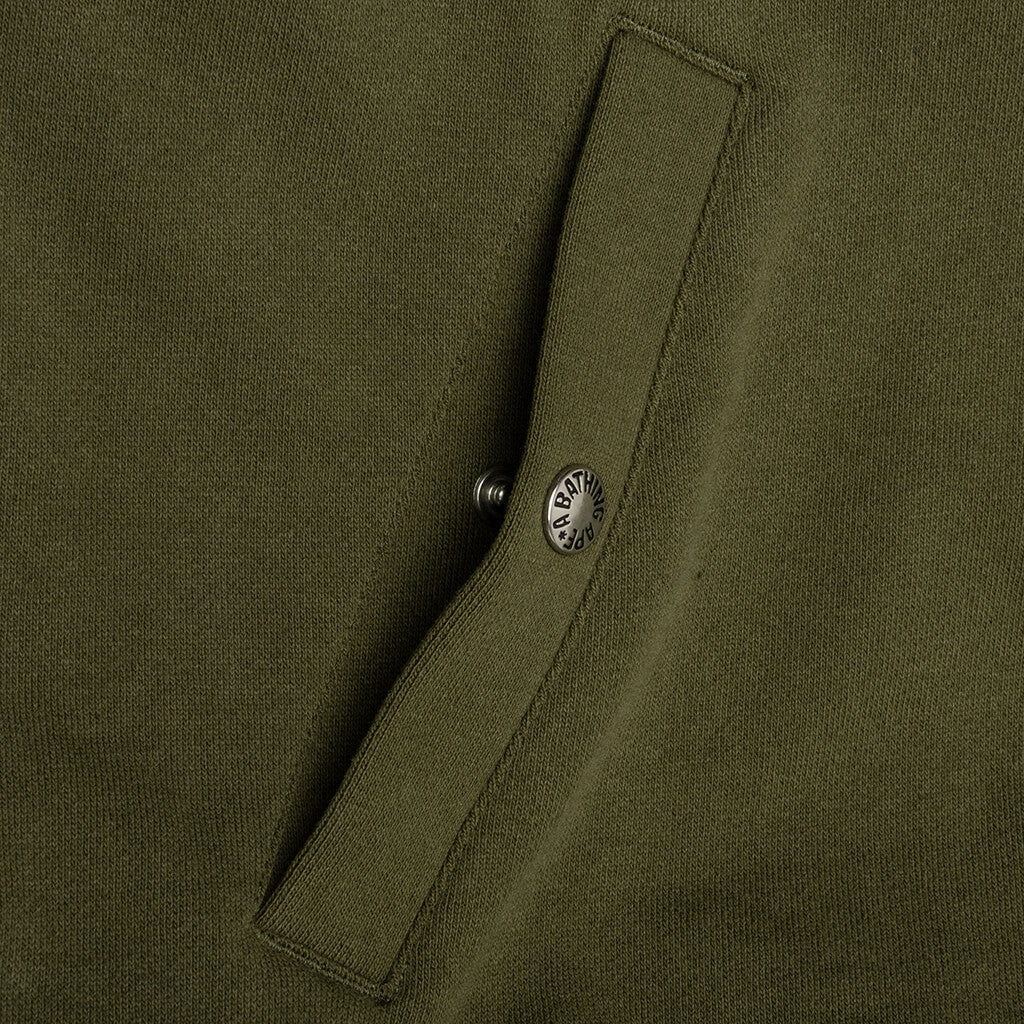 Military Shark Relaxed Fit Full Zip Hoodie - Olive Drab - Image 7
