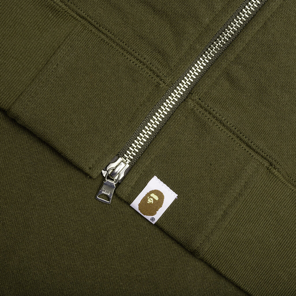 Military Shark Relaxed Fit Full Zip Hoodie - Olive Drab - Image 9