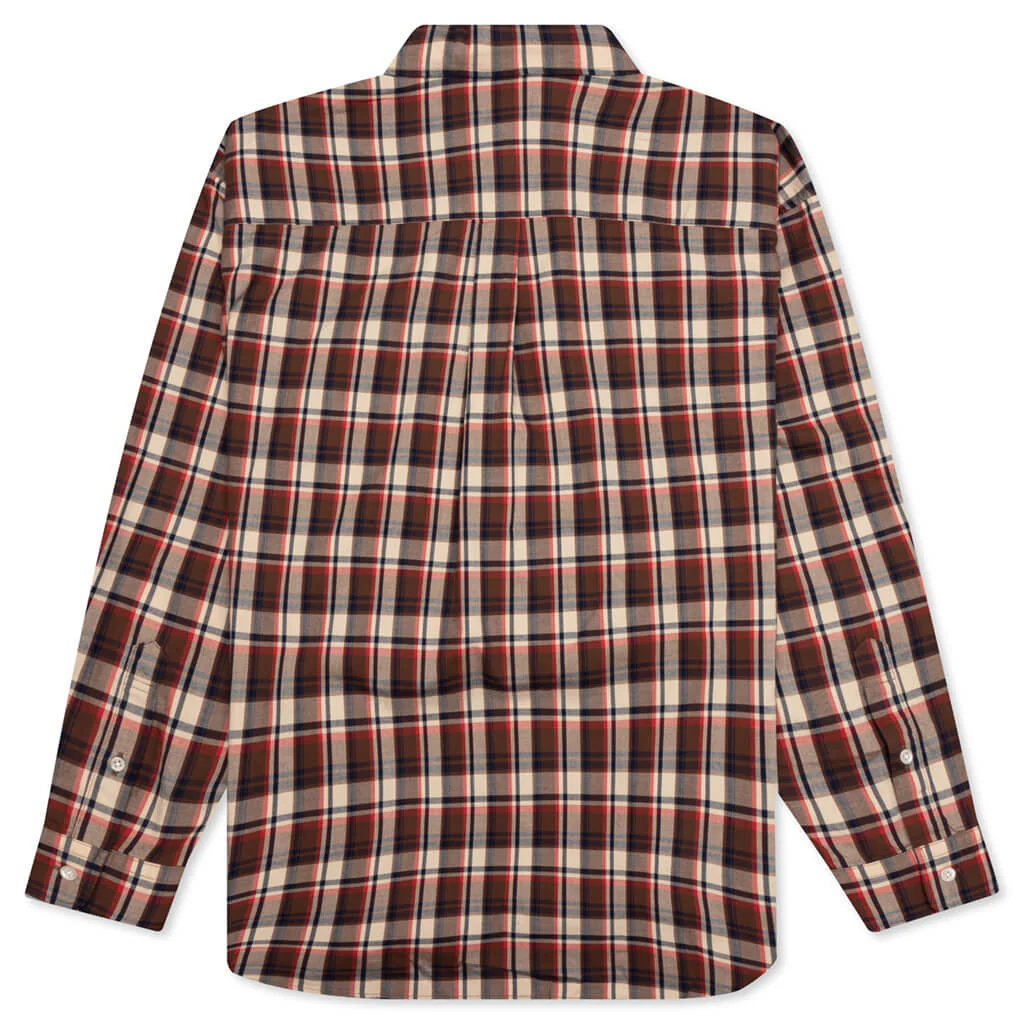 Mini Bape Check Loose Fit Shirt - Red - Image 2