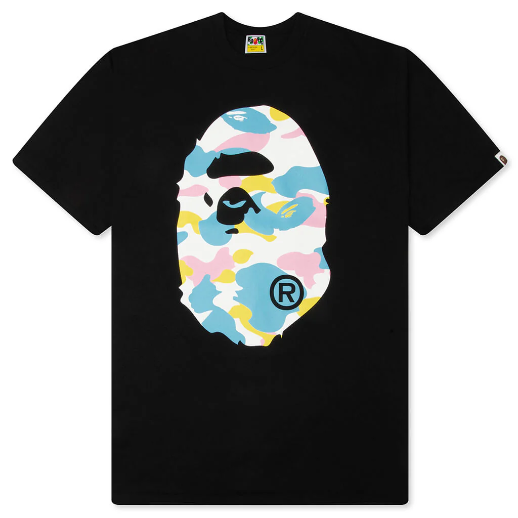 New Multi Camo Big Ape Head Tee - Black