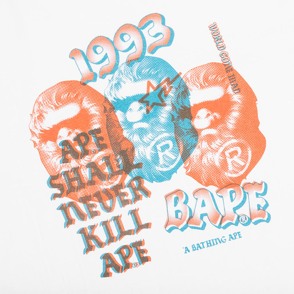 Pigment Three Ape Head Tee - White - Image 3