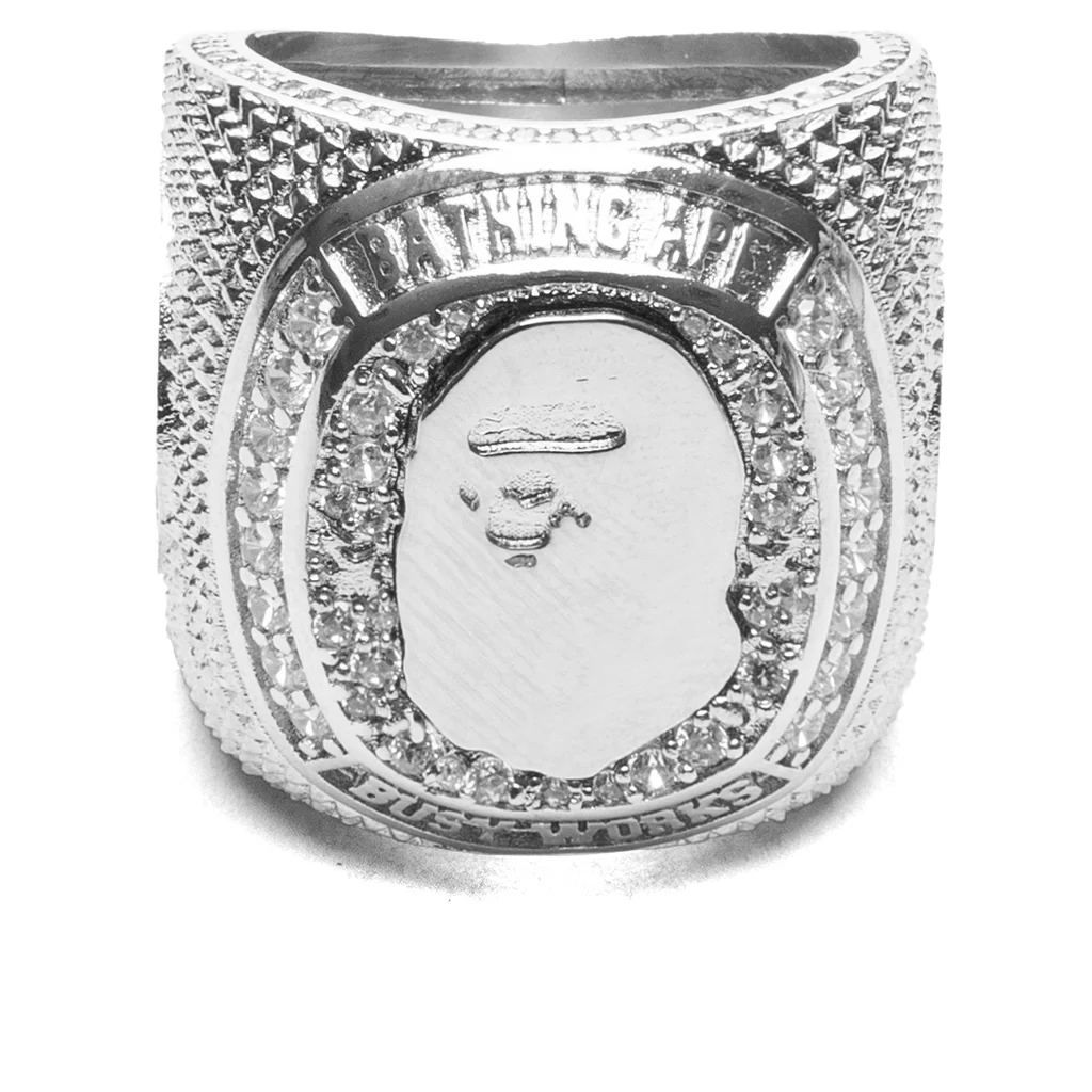 Rhinestone College Ring - Silver