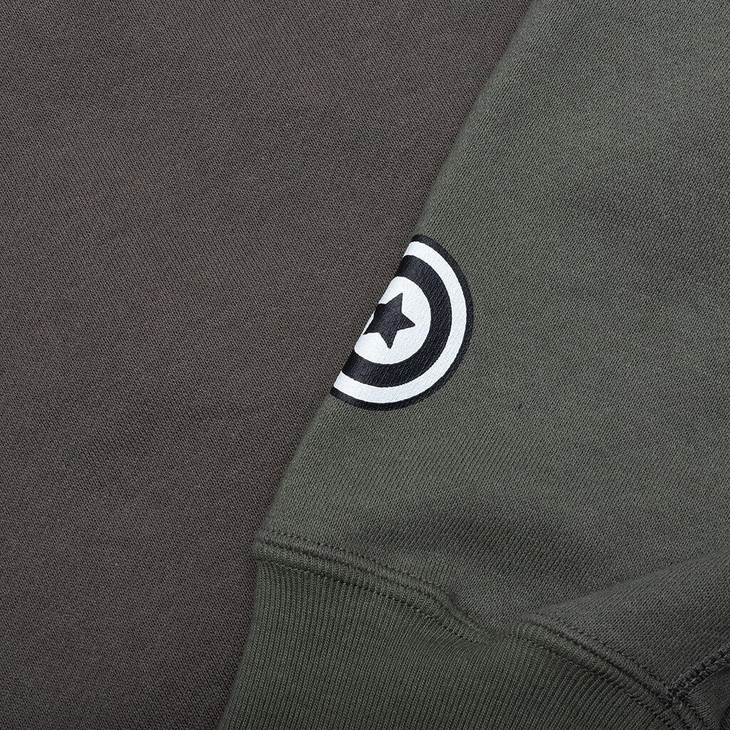Shark Full Zip Hoodie #2 - Olive Drab - Image 3