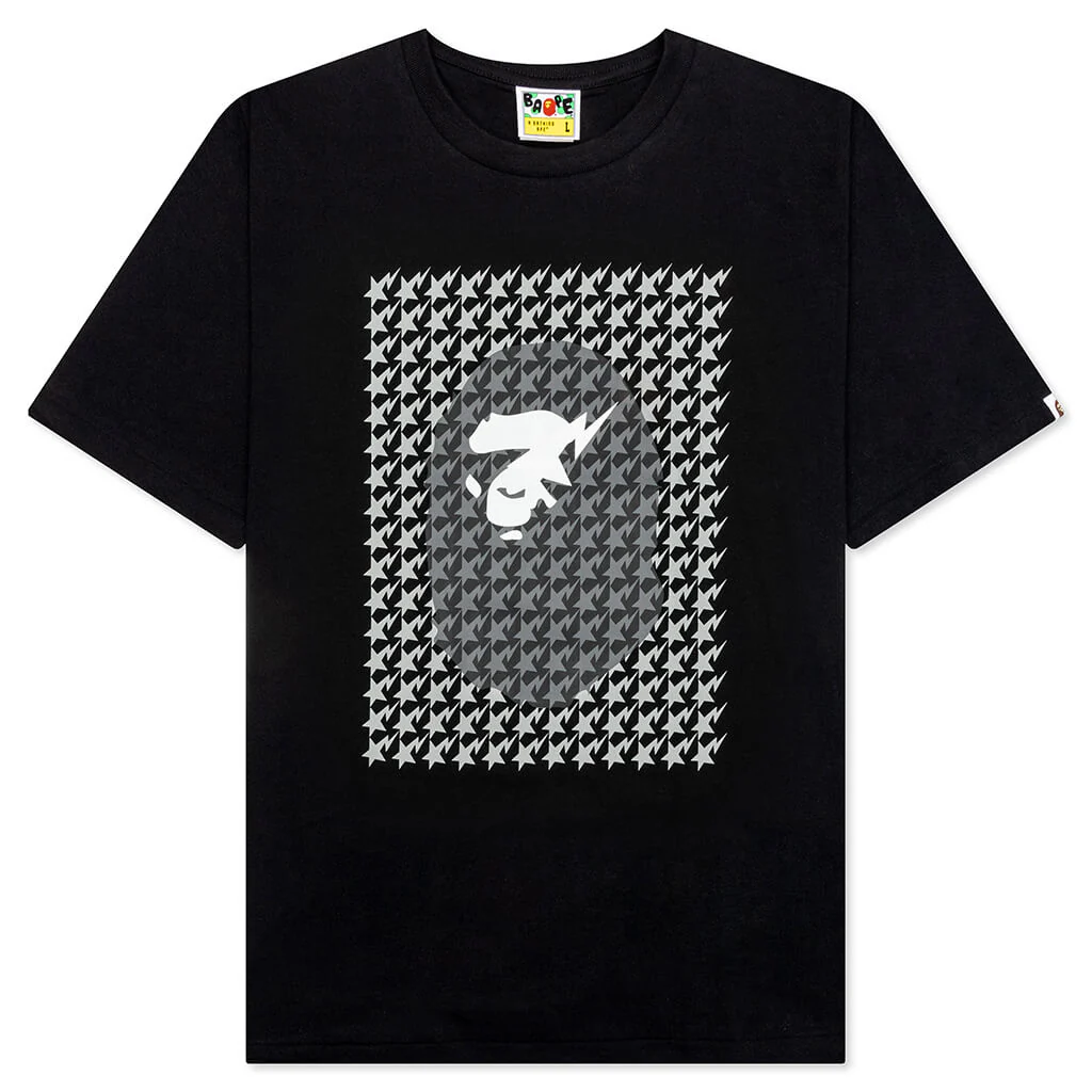 STA Houndstooth Ape Head Tee - Black/Black