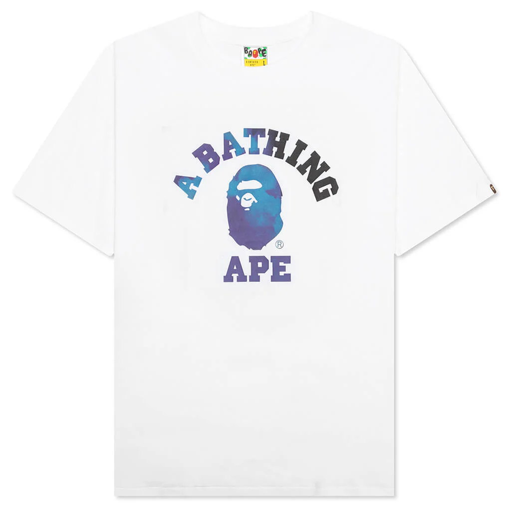 Tie Dye College Tee - White/Black