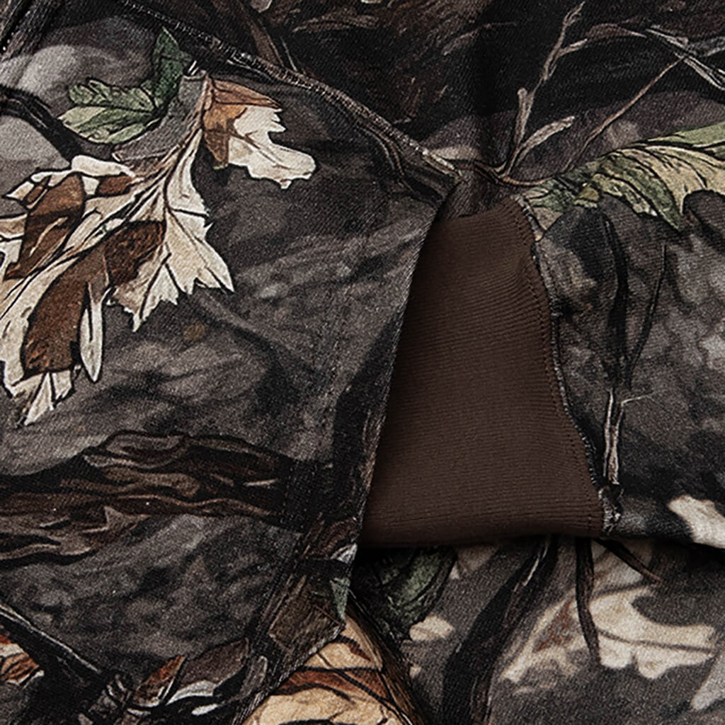 Tree Edge Camo Shark Relaxed Fit Full Zip Hoodie - Brown - Image 4