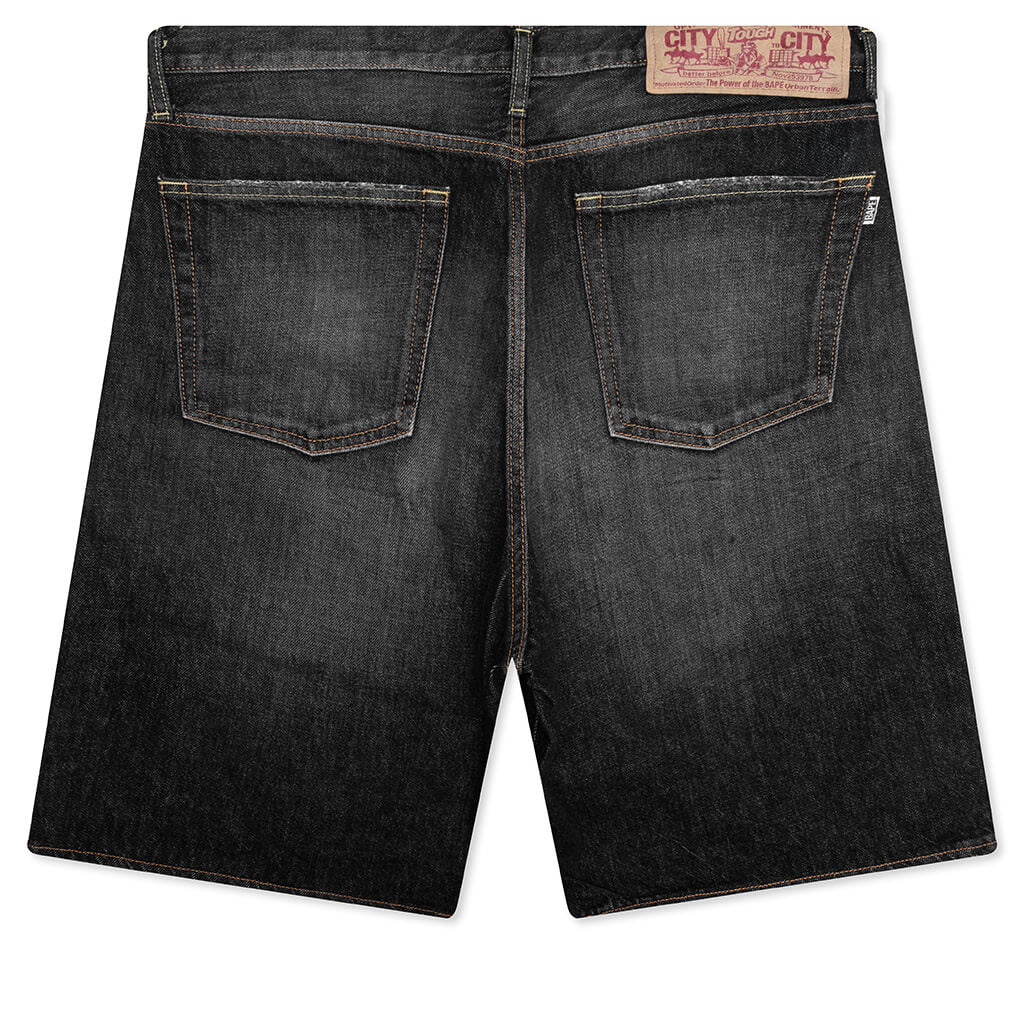 Twin STA Relaxed Fit Denim Shorts - Black - Image 2