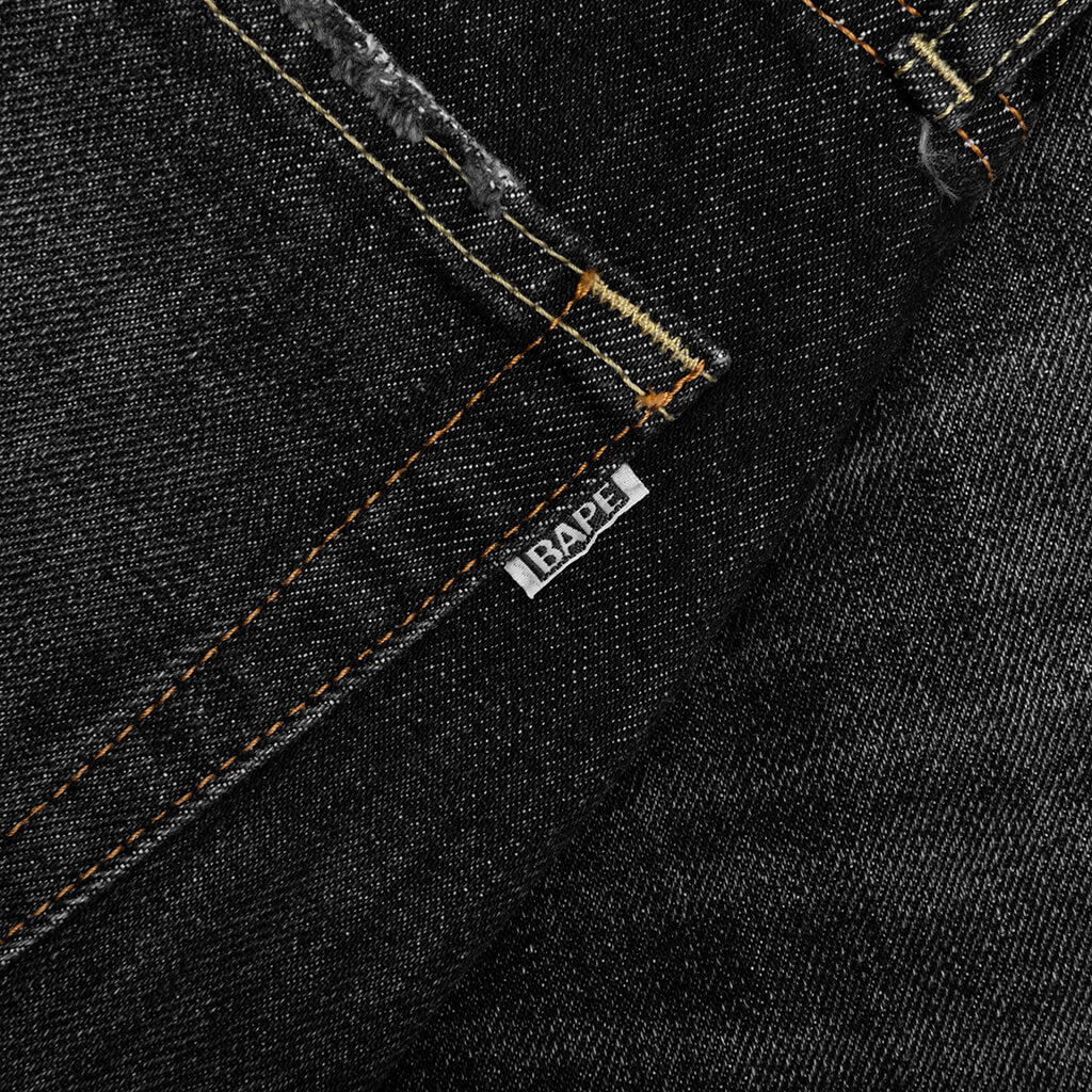 Twin STA Relaxed Fit Denim Shorts - Black - Image 4