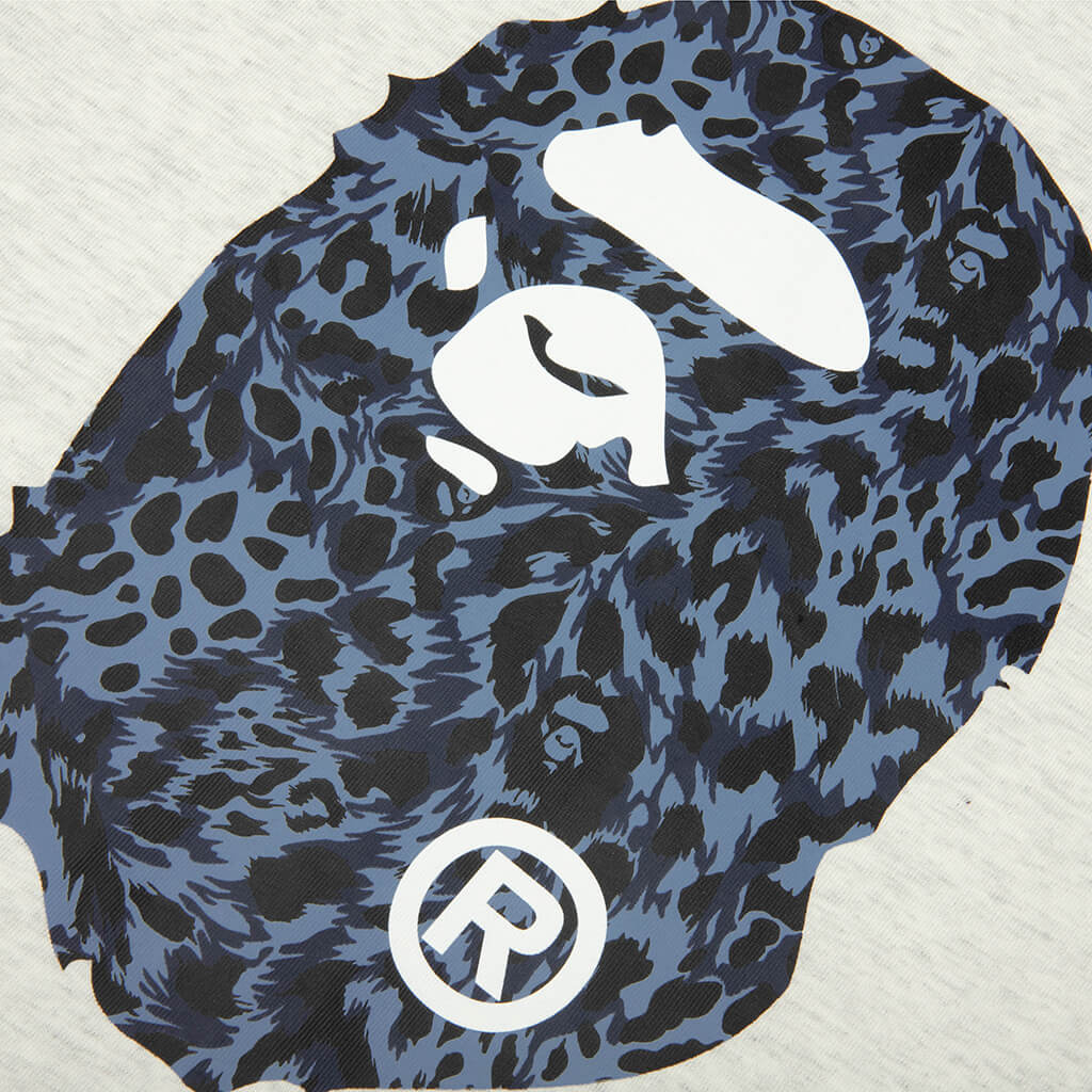 Wild Leopard Pattern Ape Head Relaxed Fit Tee - Gray - Image 3