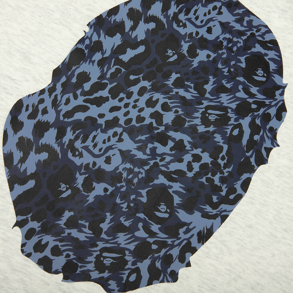 Wild Leopard Pattern Ape Head Relaxed Fit Tee - Gray - Image 5
