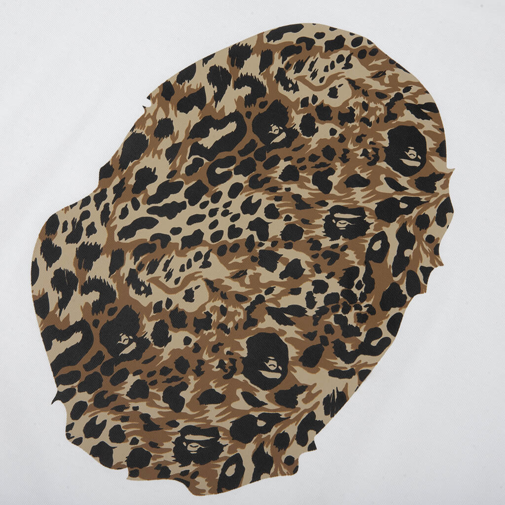 Wild Leopard Pattern Ape Head Relaxed Fit Tee - White - Image 4