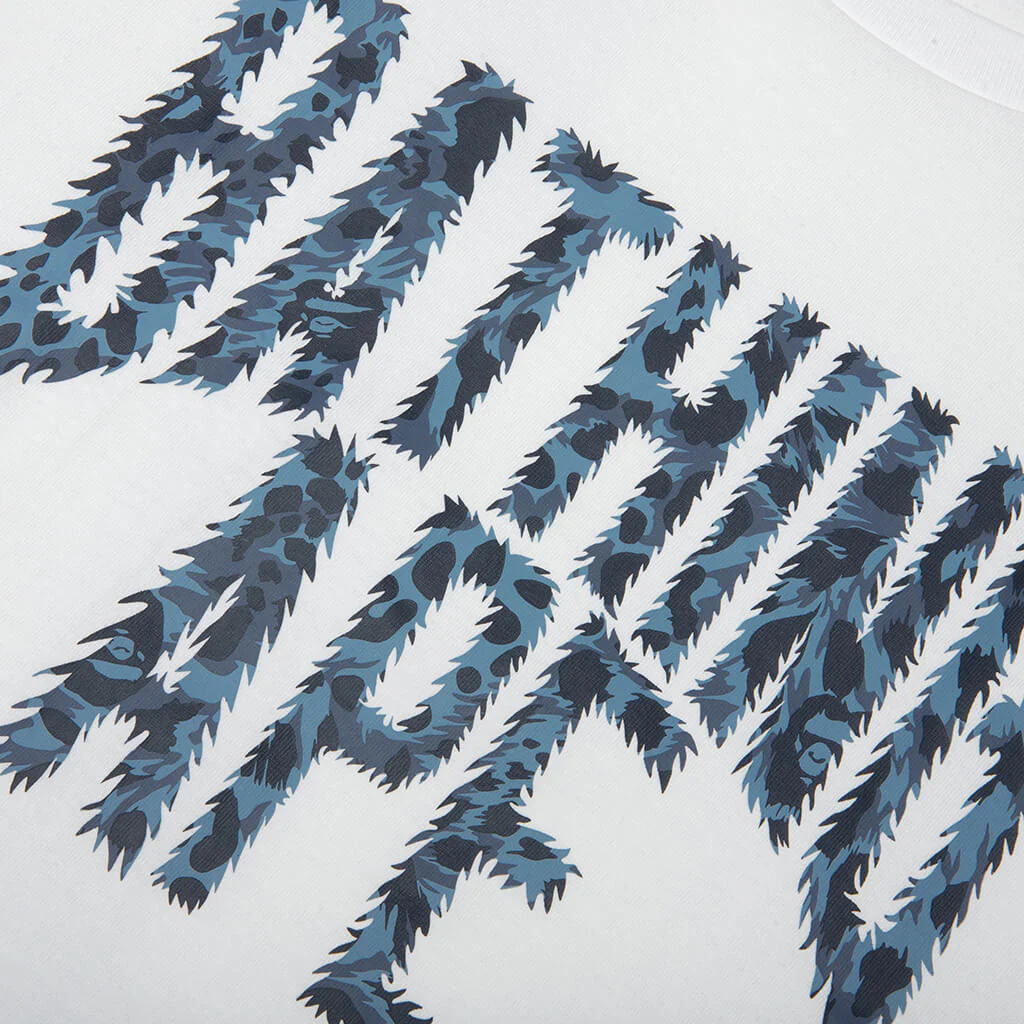 Wild Leopard Pattern NYC Logo Tee - White/Navy - Image 3