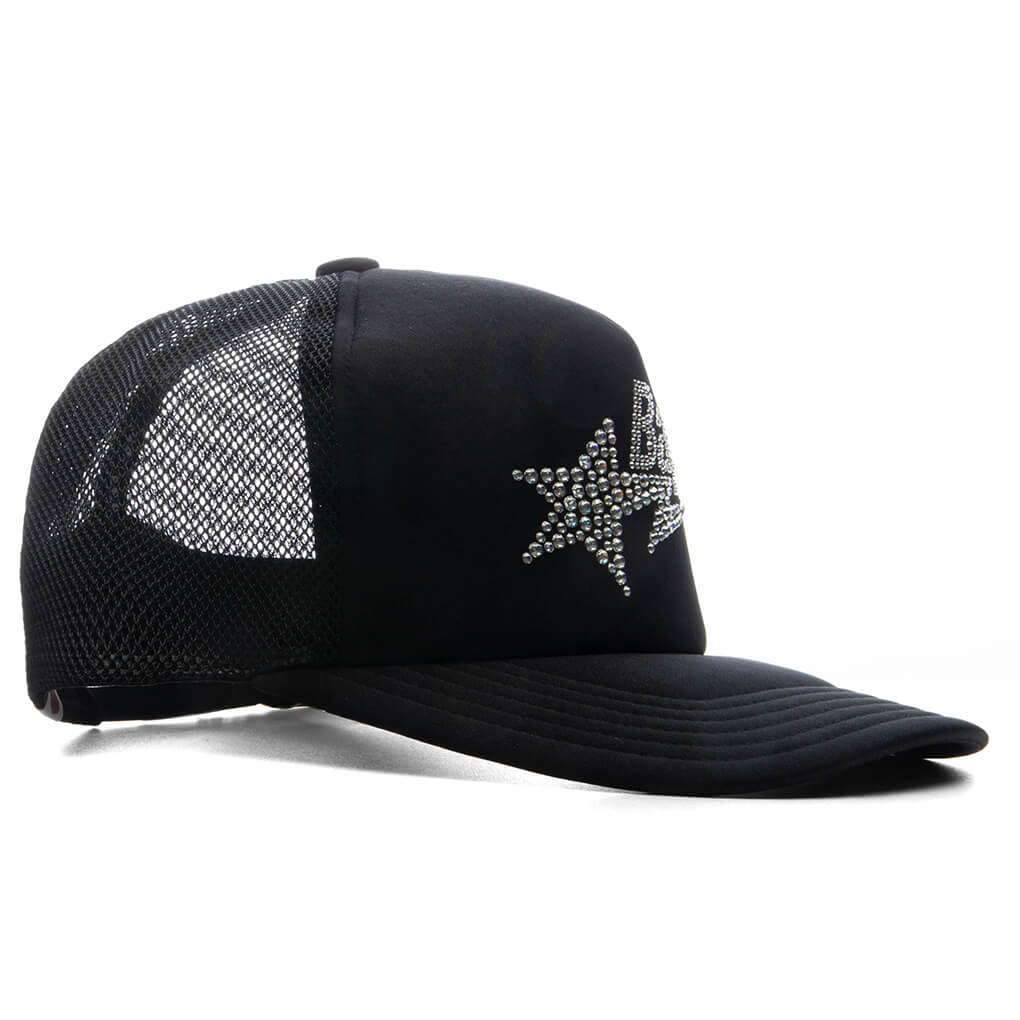 Women's Crystal Stone Bape STA Logo Mesh Cap - Black - Image 3