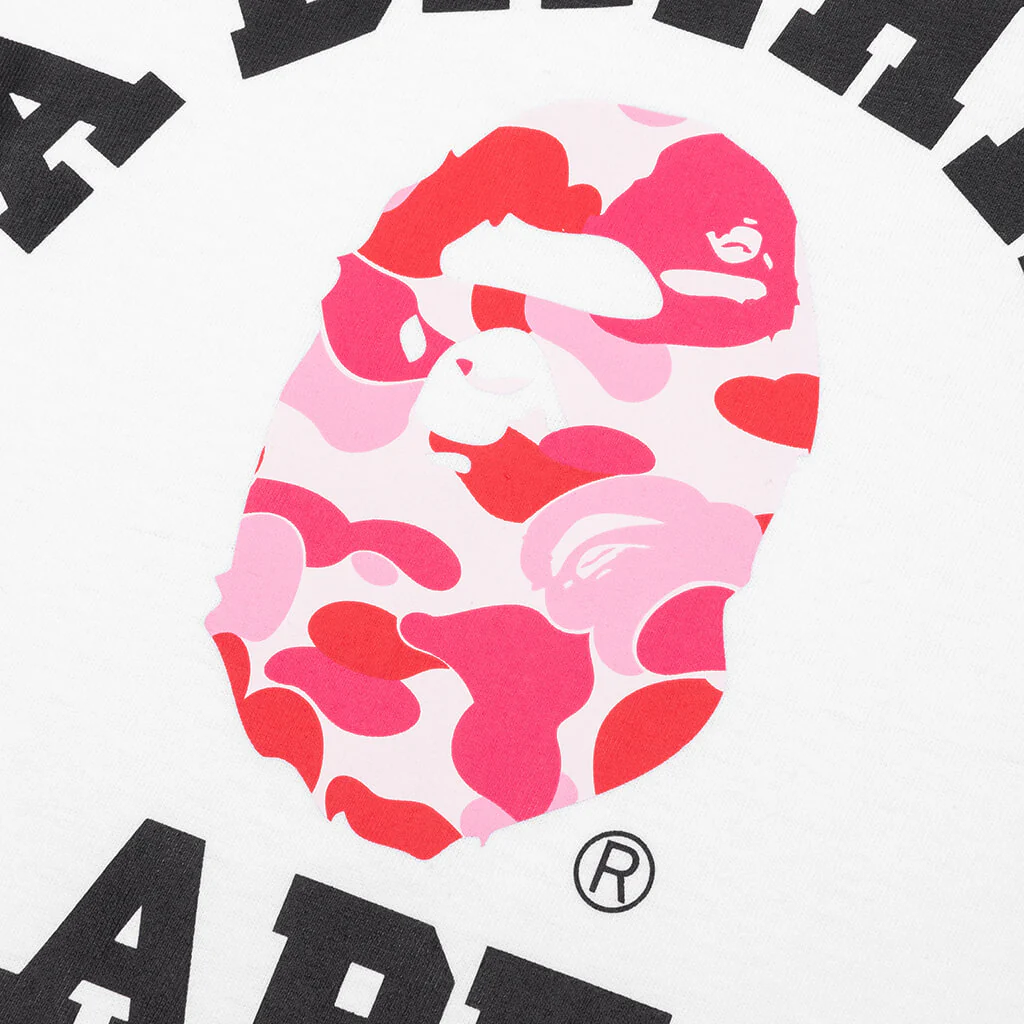 ABC Camo College Tee - White/Pink - Image 3