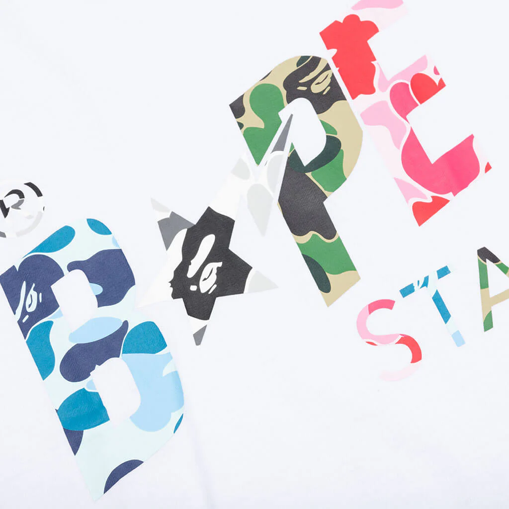 ABC Camo Crazy Bape Sta Logo Tee - White - Image 4