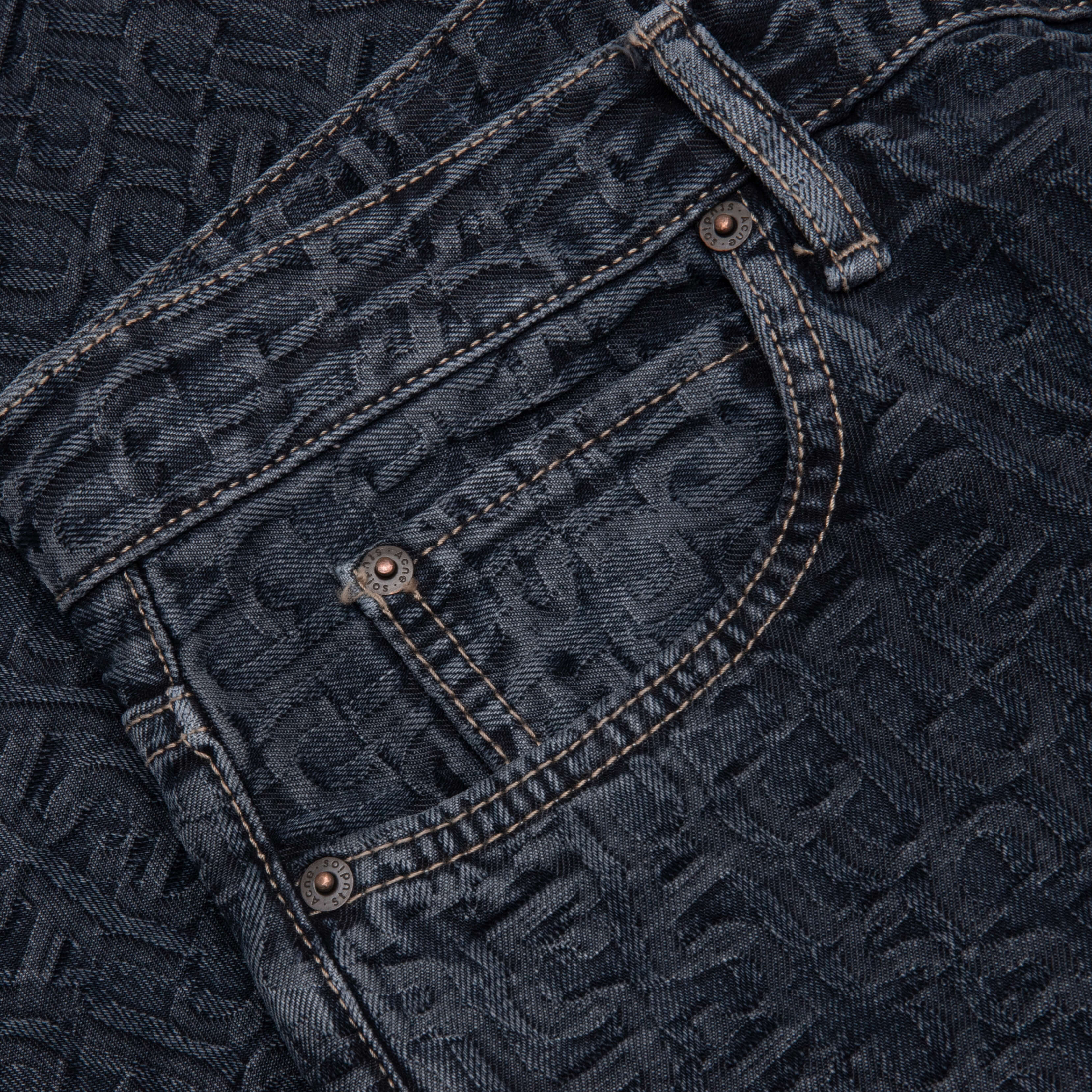 Baggy Fit Jeans 1981M Monogram - Blue/Black - Image 4