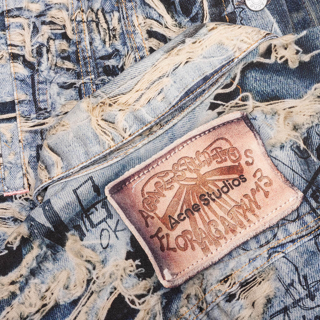 Scribble Denim Jacket - Mid Blue - Image 4