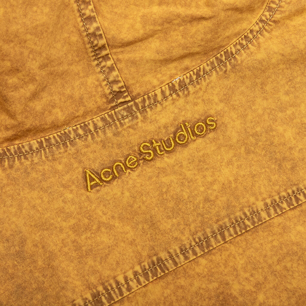 Garment Dyed Hooded Button Up Shirt Fn-Mn-Shir000861 - Yellow/Brown - Image 4