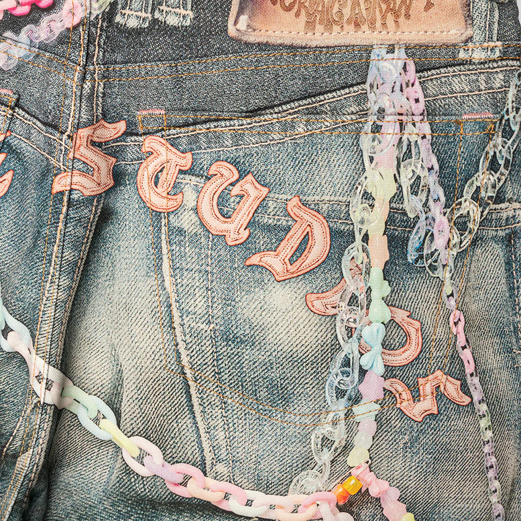 Loose Fit Denim shorts Fn-Mn-Shor000264 - Mid Blue - Image 4