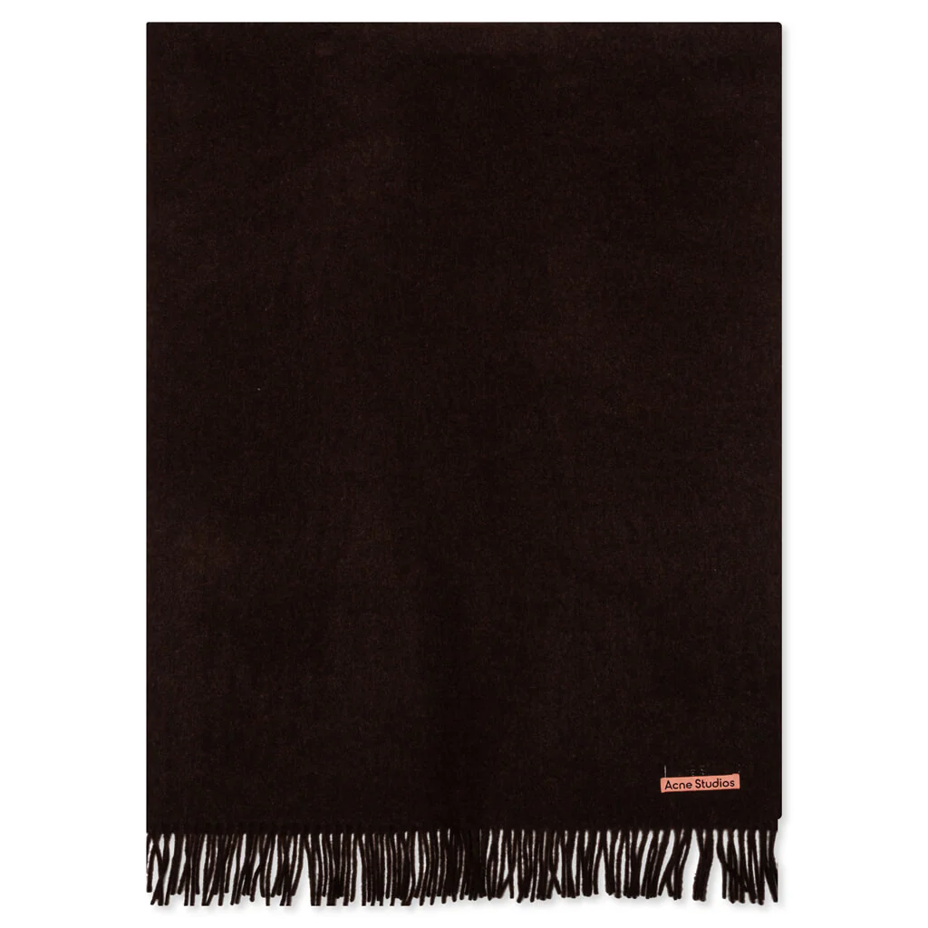 Fringe Wool Scarf - Brown Melange