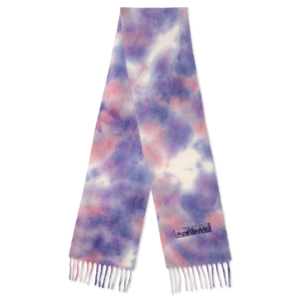 Tie-Dye Alpaca Wool Scarf - Lilac
