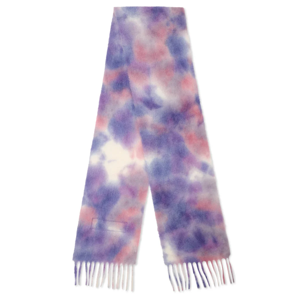 Tie-Dye Alpaca Wool Scarf - Lilac - Image 2