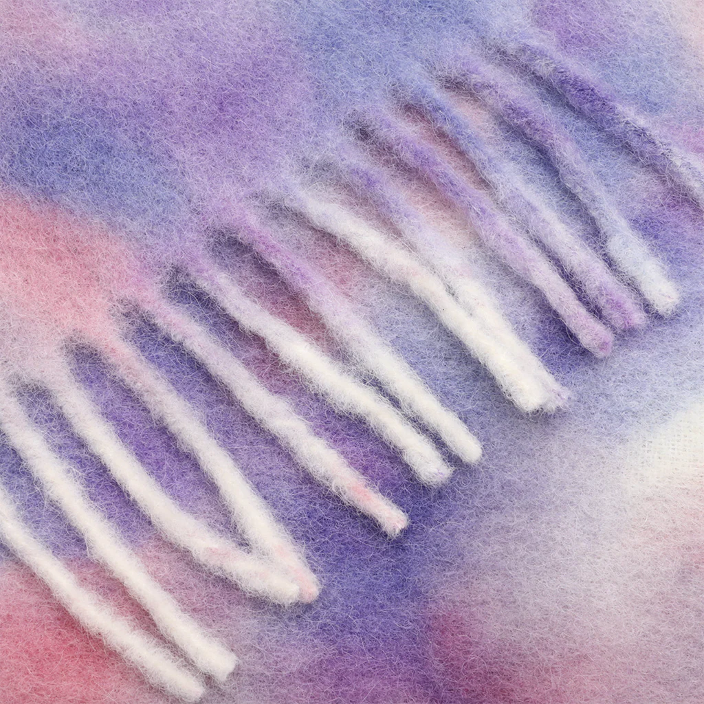 Tie-Dye Alpaca Wool Scarf - Lilac - Image 4