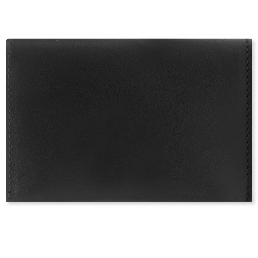 Folded Leather Wallet- Black - Image 2
