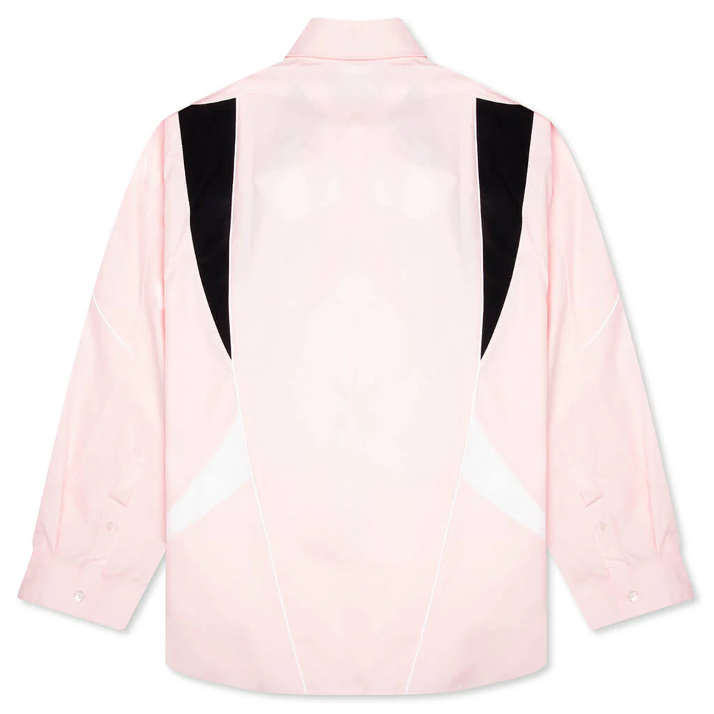 Embroidered Logo Button-Up Shirt - Baby Pink - Image 2