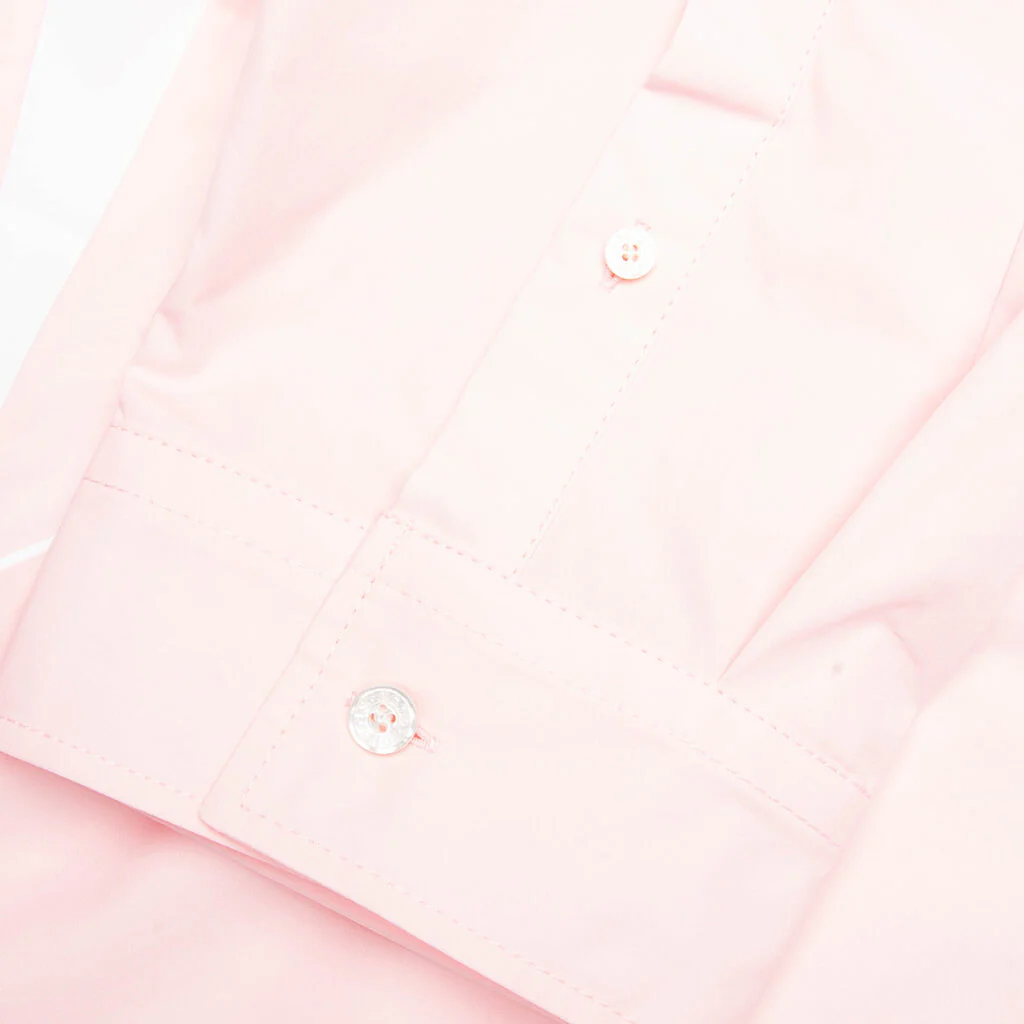Embroidered Logo Button-Up Shirt - Baby Pink - Image 4