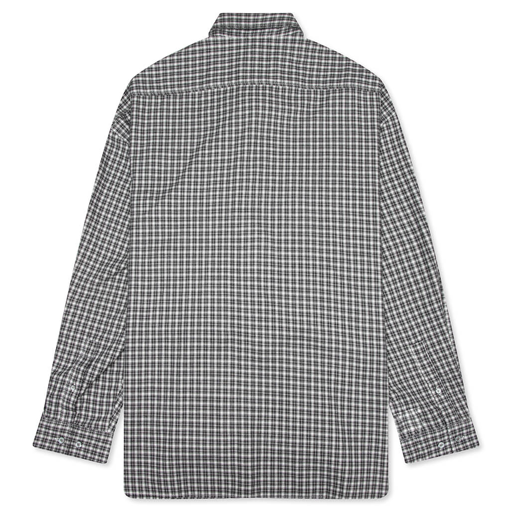 Flannel Button-Up Shirt - Black/White - Image 2