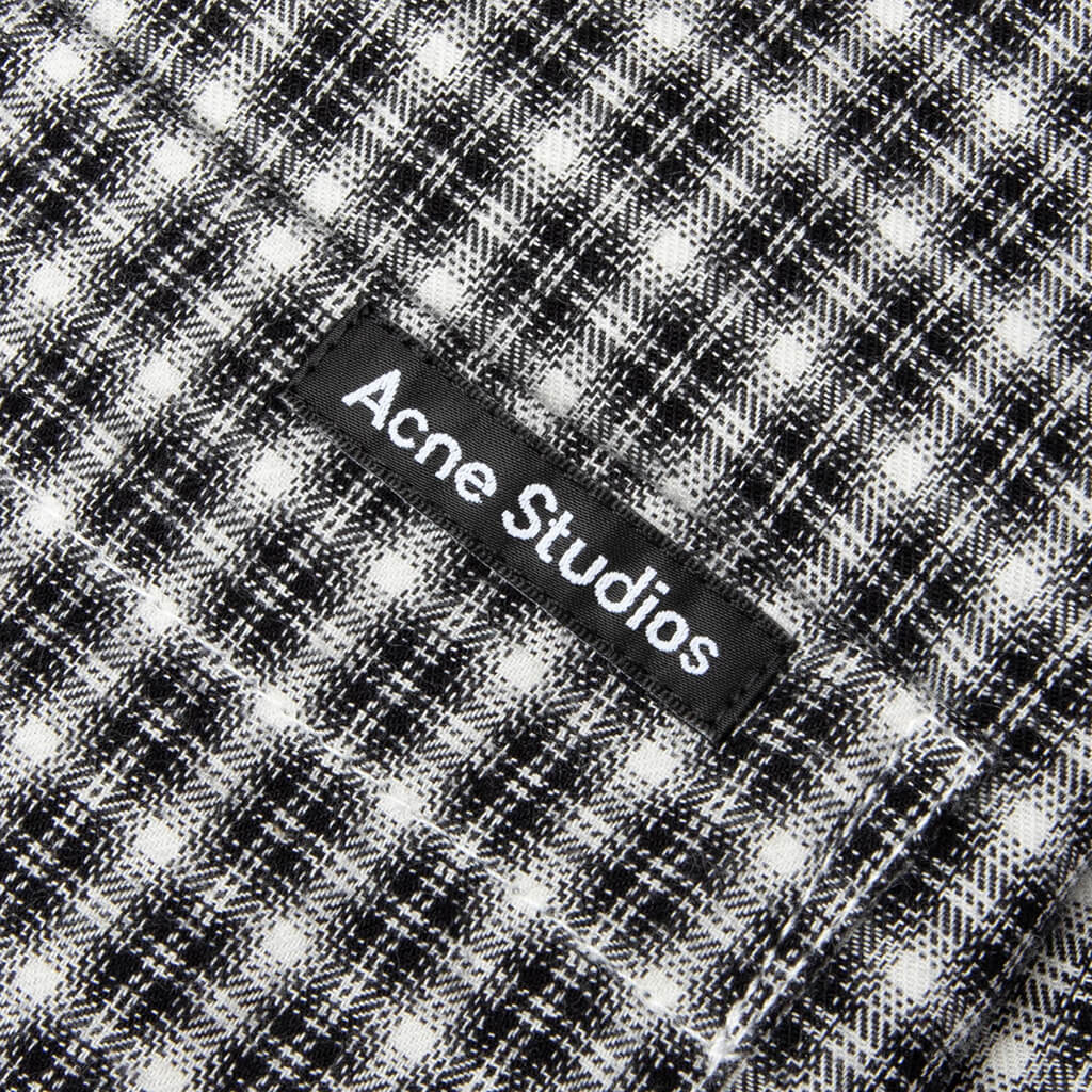 Flannel Button-Up Shirt - Black/White - Image 3