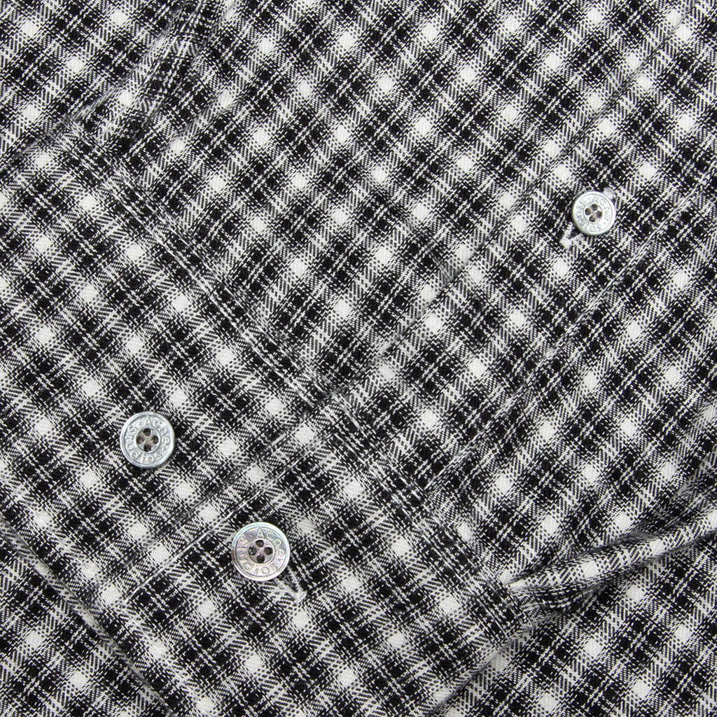 Flannel Button-Up Shirt - Black/White - Image 4
