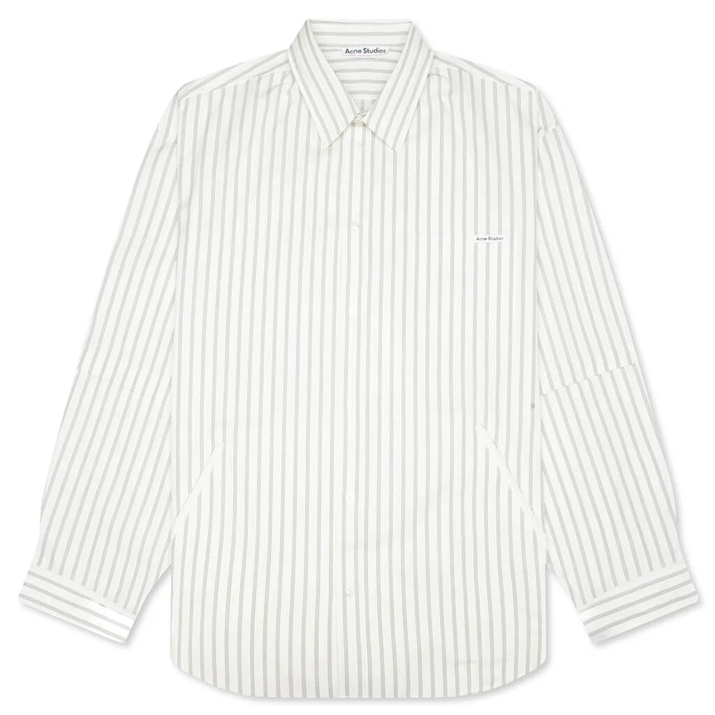 Double Sleeve Button-Up - Off-White/Grey