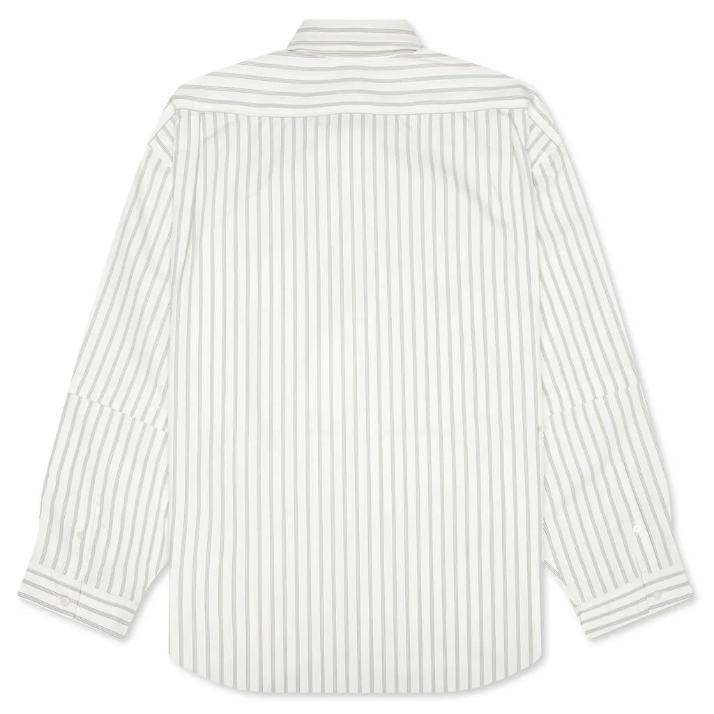 Double Sleeve Button-Up - Off-White/Grey - Image 2