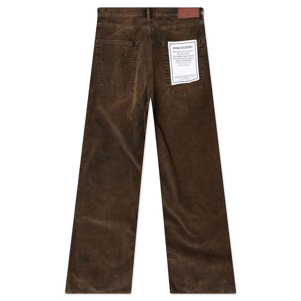 Stonewash Corduroy Trousers - Olive Green - Image 2
