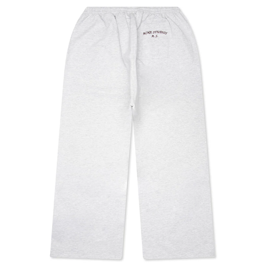 Fleece Logo Sweatpants - Pale Grey Melange - Image 2