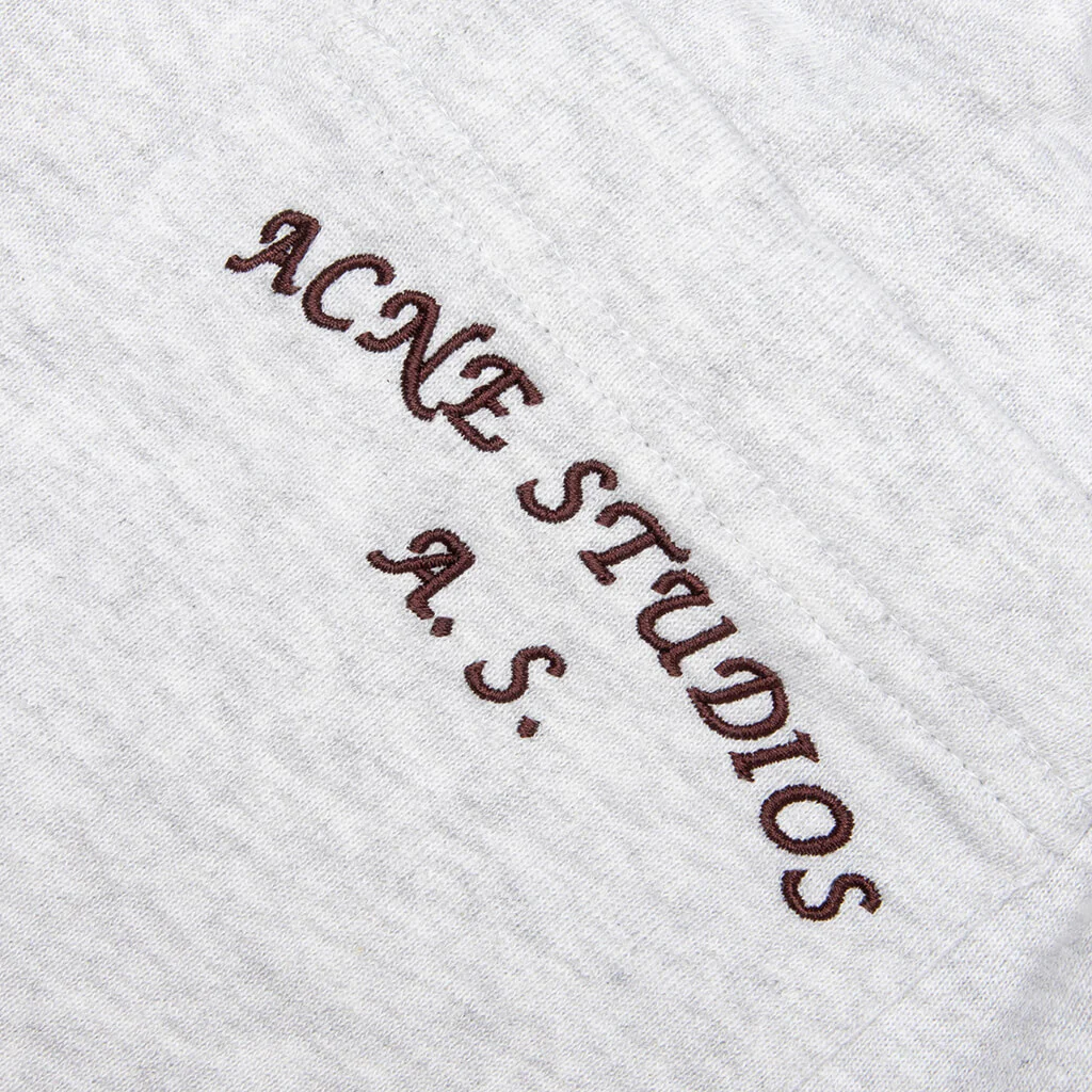 Fleece Logo Sweatpants - Pale Grey Melange - Image 5