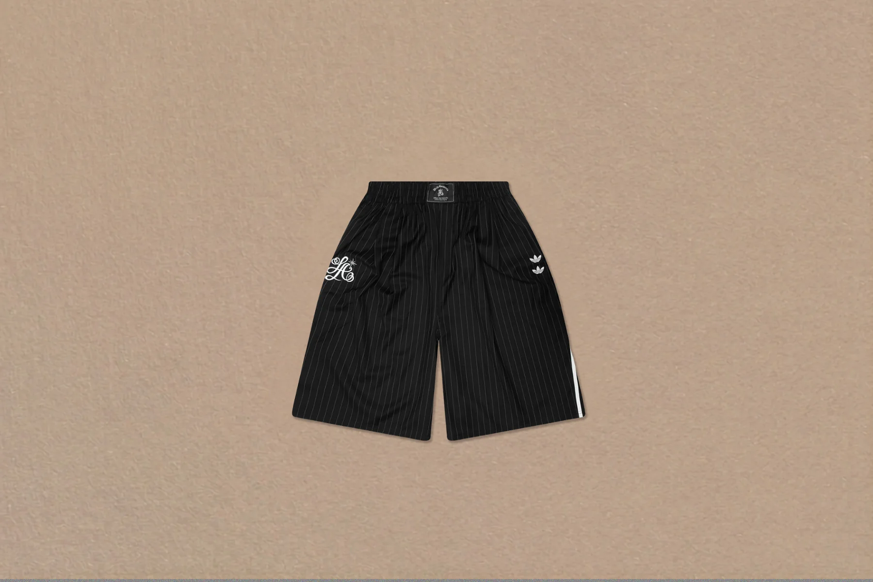 Adidas Originals x Willy Chavarria Pinstripe Shorts - Black/White - Image 7