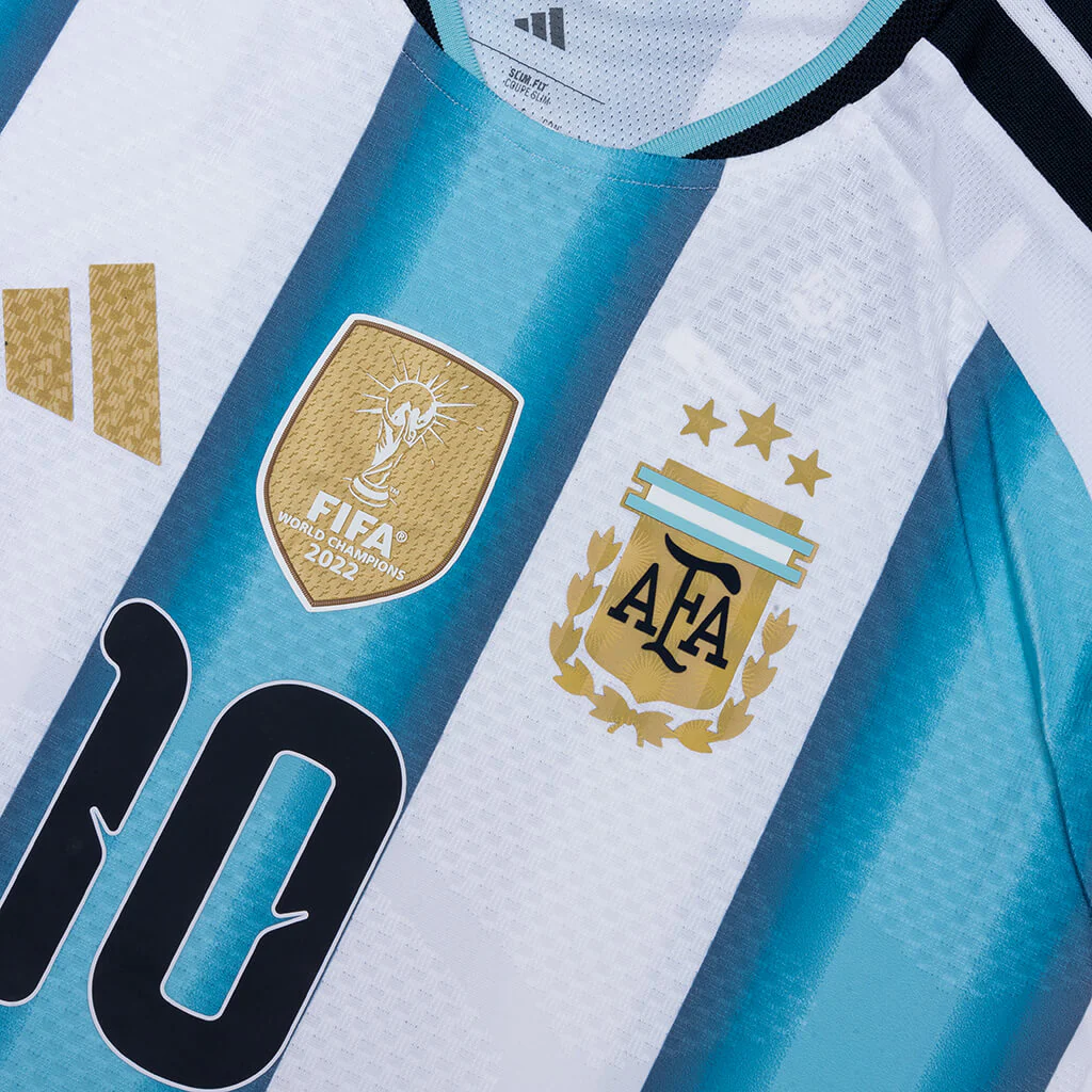 Argentina 26 Messi Home Authentic Jersey - White - Image 3