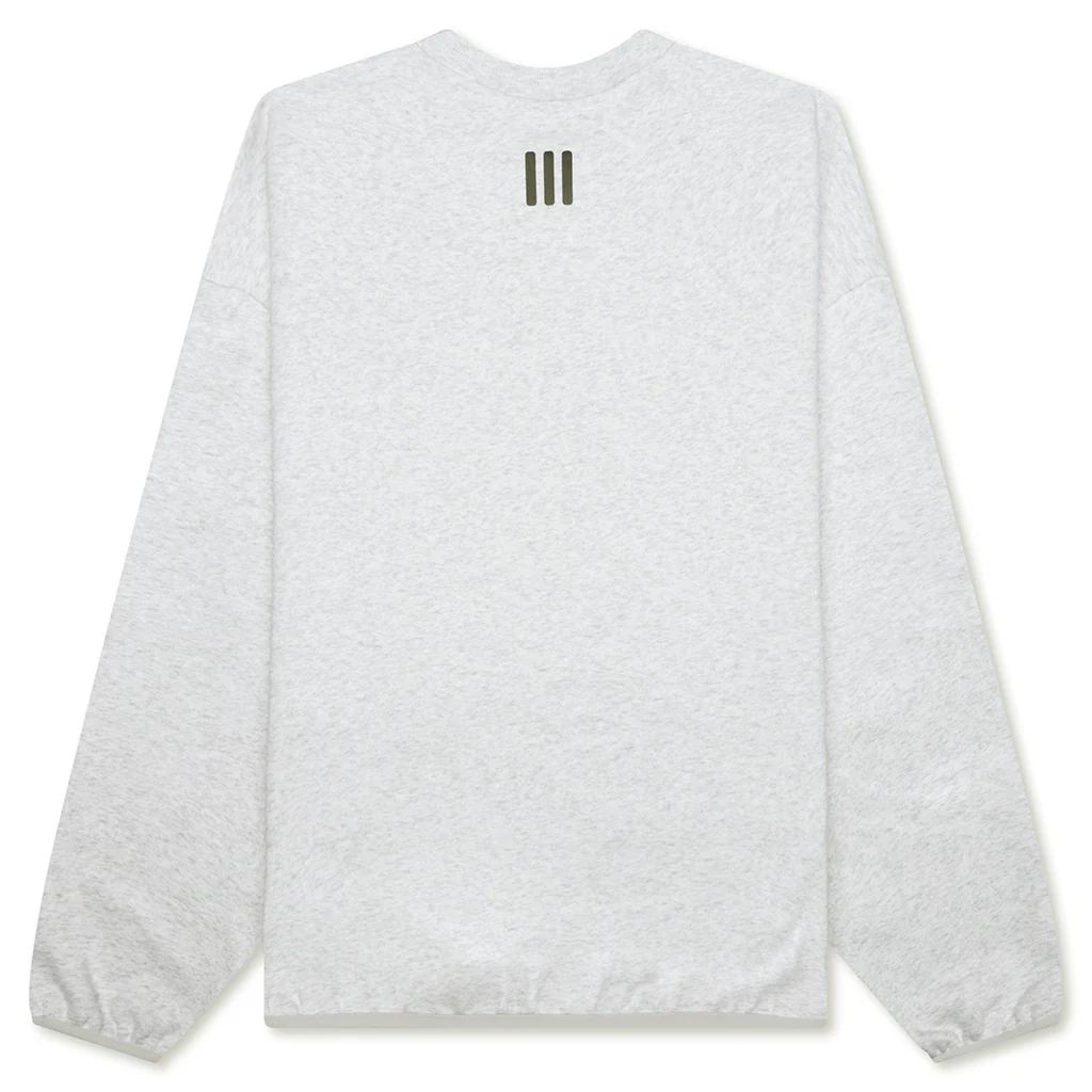 Fear of God Athletics x Adidas Cotton Fleece Crewneck - Light Heather Grey - Image 2
