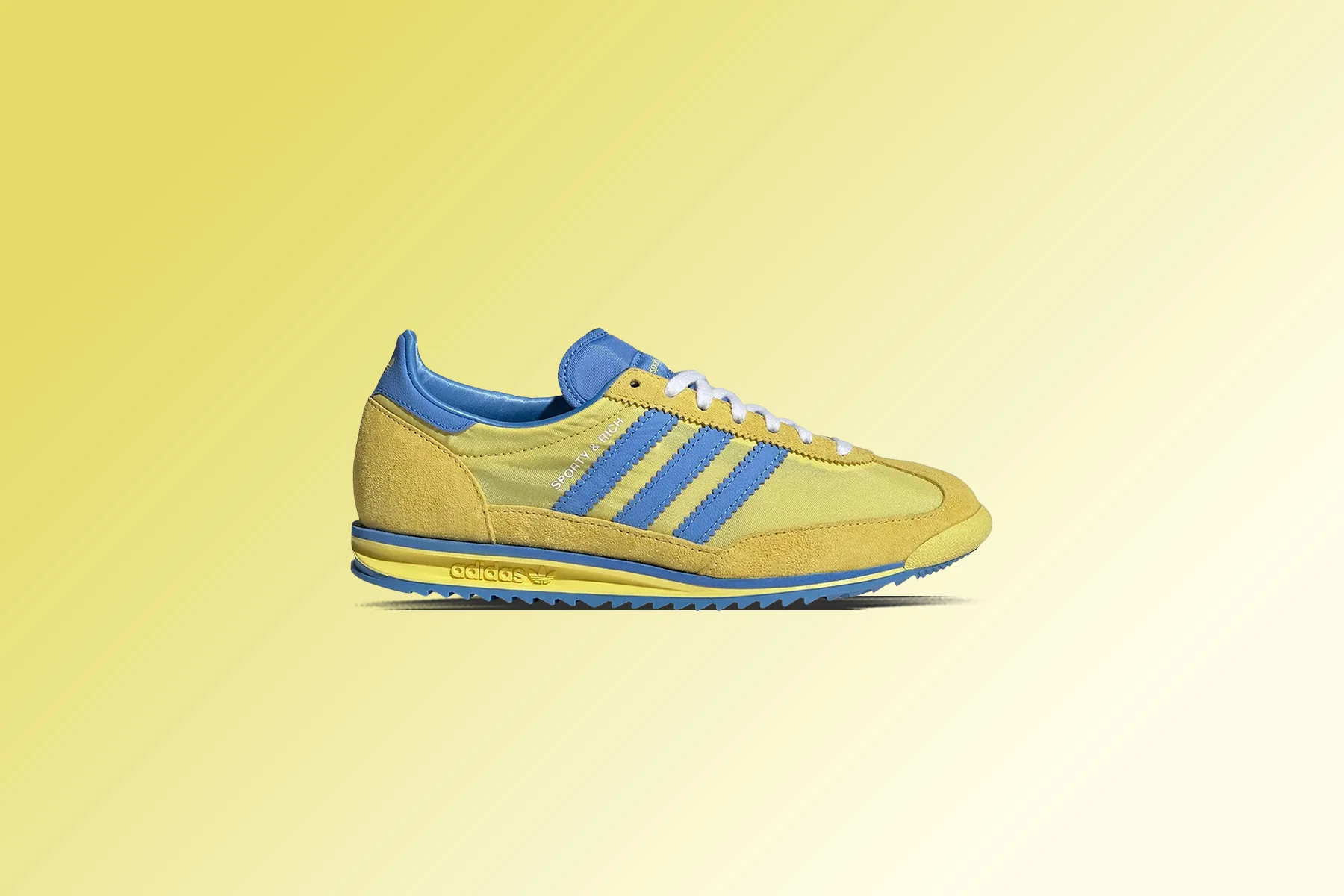 Adidas x Sporty & Rich SL72 Women's - Light Yellow/Real Blue/White - Image 5