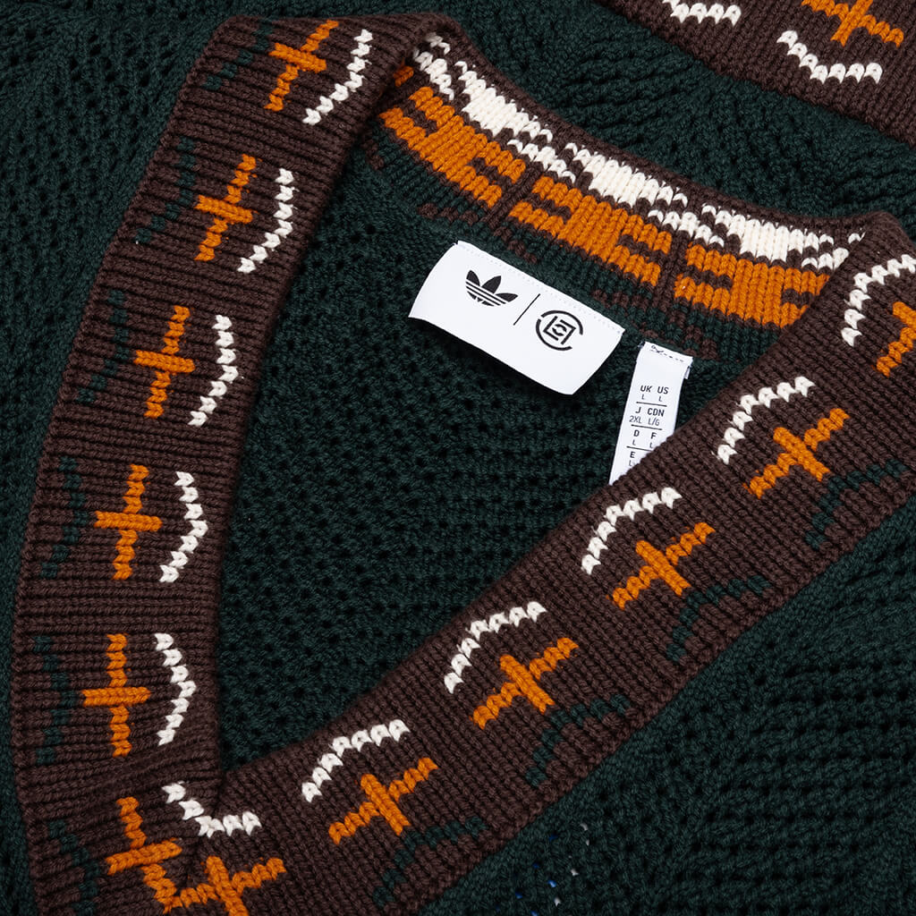 Adidas Originals x CLOT Knit Vest by Edison Chen - Green Night - Image 4